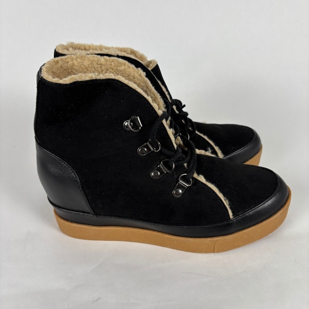 H&M Divided Boots, Black Leather, Sherpa lined, for Spring/Fall/Winter